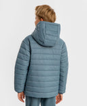 Яке с качулка междинен сезон капитонирано синьо детско Button Blue