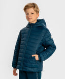 Яке с качулка междинен сезон капитонирано синьо детско Button Blue