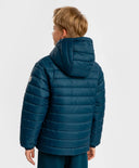 Яке с качулка междинен сезон капитонирано синьо детско Button Blue