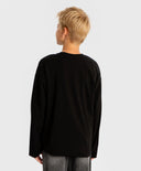 Лонгслив с принт черен за момче Button Blue