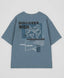 Тениска с къс ръкав и принт светлосиня за момче Button Blue