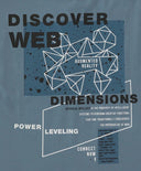 Тениска с къс ръкав и принт светлосиня за момче Button Blue