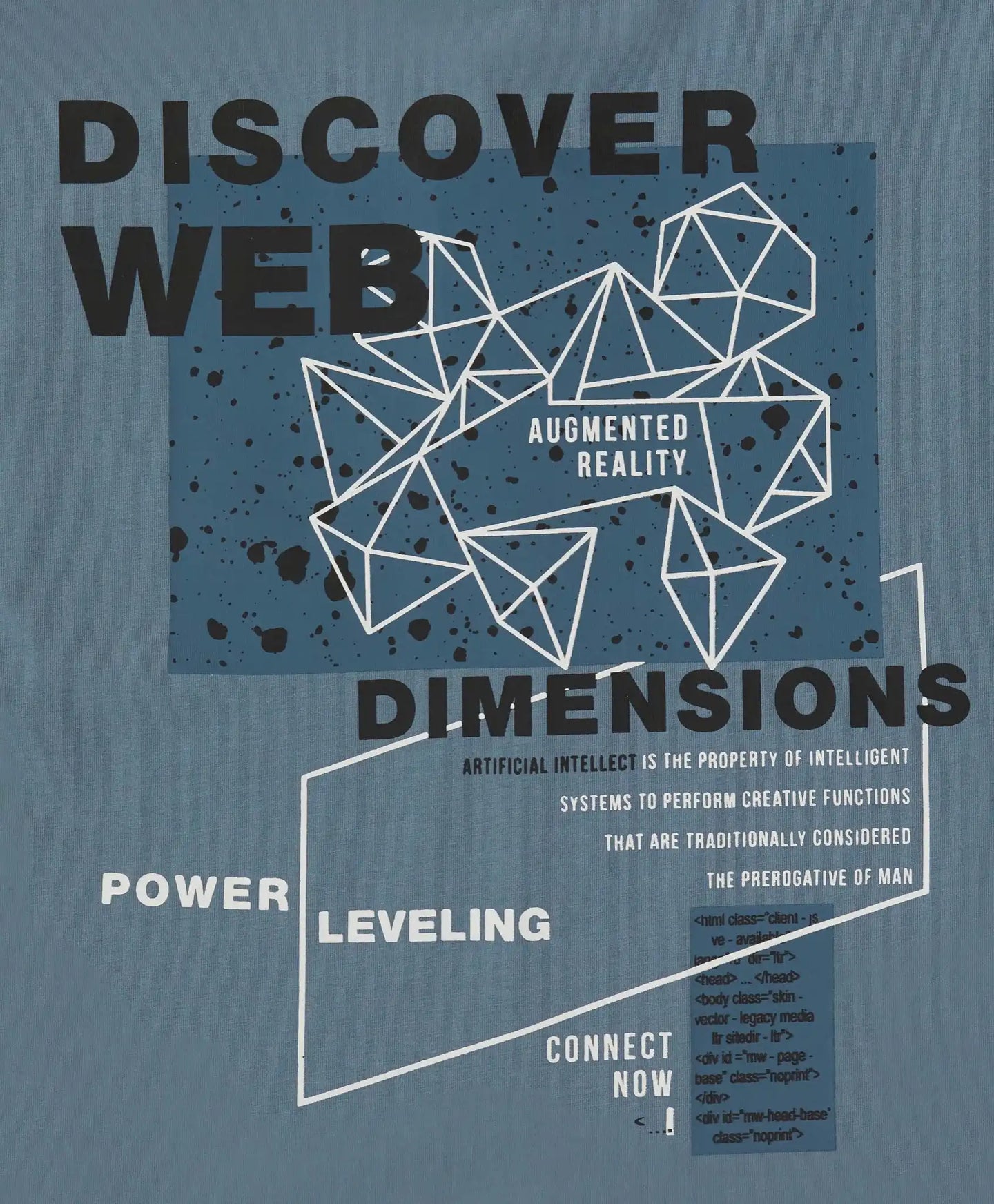 Тениска с къс ръкав и принт светлосиня за момче Button Blue