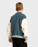 Бомбър подплатен с копчета светлосин детски Button Blue