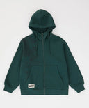 Худи подплатено с цип, качулка и принт зелено за момче Button Blue