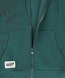 Худи подплатено с цип, качулка и принт зелено за момче Button Blue