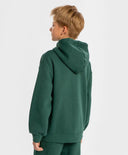 Худи подплатено с цип, качулка и принт зелено за момче Button Blue