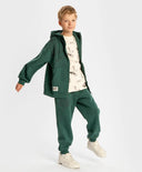 Худи подплатено с цип, качулка и принт зелено за момче Button Blue