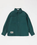 Риза с копчета топла с дълъг ръкав и джобове зелена детска Button Blue