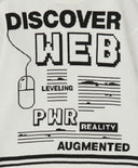 Пуловер с жакардов принт на компютърна тематика кремав за момче Button Blue