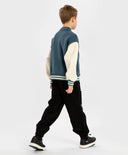 Панталони джогъри с три джоба и ластичен колан черни за момче Button Blue