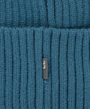 Шапка плетена с подгъв синя детска Button Blue