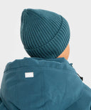 Шапка плетена с подгъв синя детска Button Blue