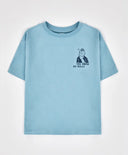 Тениска с къс ръкав и принт светлосиня за момче Button Blue