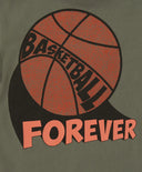 Тениска с къс ръкав и принт на топка хаки за момче Button Blue