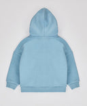 Худи подплатено с качулка и принт светлосиньо за момче Button Blue