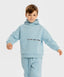 Худи подплатено с качулка и принт светлосиньо за момче Button Blue
