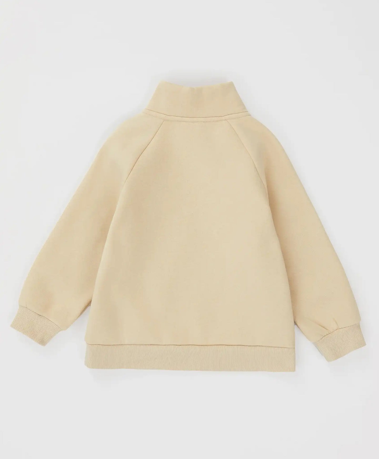 Суитшърт подплатен с яка и цип бежов за момче Button Blue