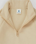 Суитшърт подплатен с яка и цип бежов за момче Button Blue