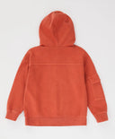 Суитшърт без цип с качулка и джобове оранжев детски Button Blue