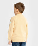 Пуловер с яка на стойка в бежов цвят за момче Button Blue