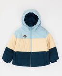 Яке междинен сезон водоотблъскващо с качулка многоцветно за момче Button Blue