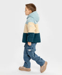 Яке междинен сезон водоотблъскващо с качулка многоцветно за момче Button Blue