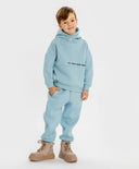 Джогъри подплатени с ластичен колан и релефен принт светлосини за момче Button Blue