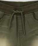 Панталони дънкови с ластичен колан и изтърквания зелени за момче Button Blue