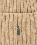 Шапка плетена с подгъв бежова детска Button Blue