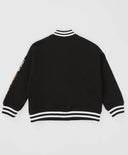 Суитшърт с копчета и принт с апликация черен за момче Button Blue