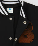 Суитшърт с копчета и принт с апликация черен за момче Button Blue