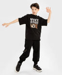 Панталони джогъри с ластичен колан и три джоба черни за момче Button Blue