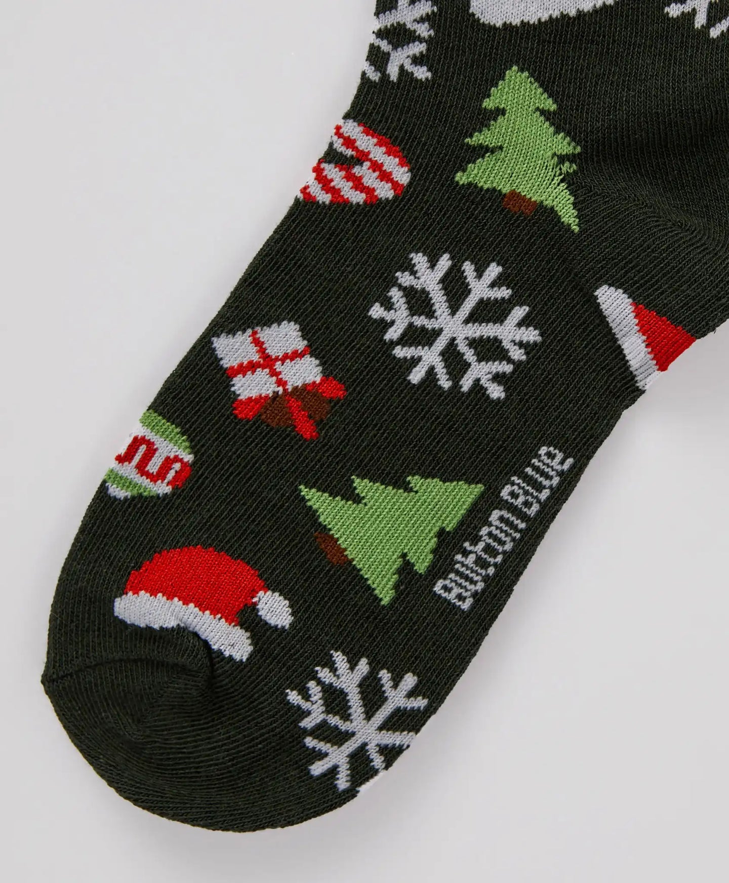 Чорапи високи коледни зелени за момче Button Blue