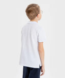 Поло тениска от пике бяла Button Blue