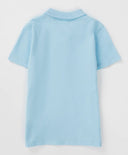 Поло тениска от пике с яка синя Button Blue