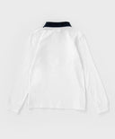 Поло тениска с яка и цип бяла Button Blue