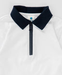 Поло тениска с яка и цип бяла Button Blue