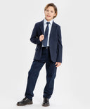 Сако с ревери и копчета син Button Blue