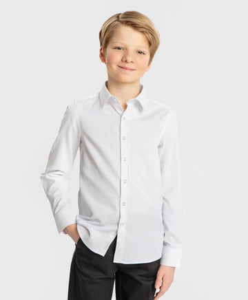 Риза с обли подгъвки бяла Button Blue