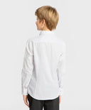 Риза с обли подгъвки бяла Button Blue