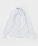 Риза с обли подгъвки бяла Button Blue