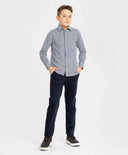 Риза с дълъг ръкав на каре синя Button Blue