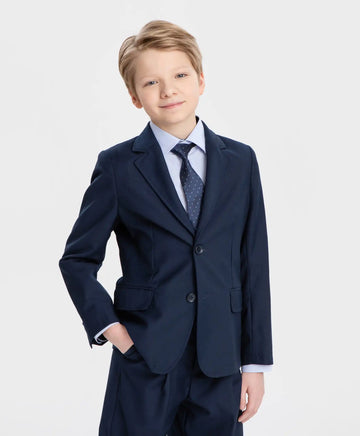 Вталено класическо сако синьо Button Blue