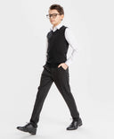 Панталони с ръбове черни за МОМЧЕ основен изглед