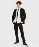 Панталони с ръбове черни за момче Button Blue