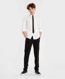 Панталони с ръбове черни за момче Button Blue