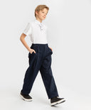 Панталони-банани с плисета сини сини за МОМЧЕ основен изглед