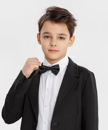 Папийонка с пластмасова закопчалка черна Button Blue