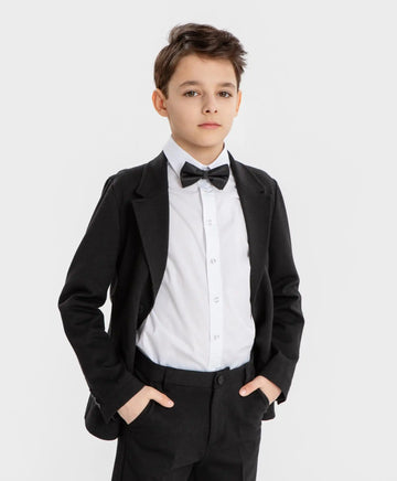 Папийонка с пластмасова закопчалка черна Button Blue